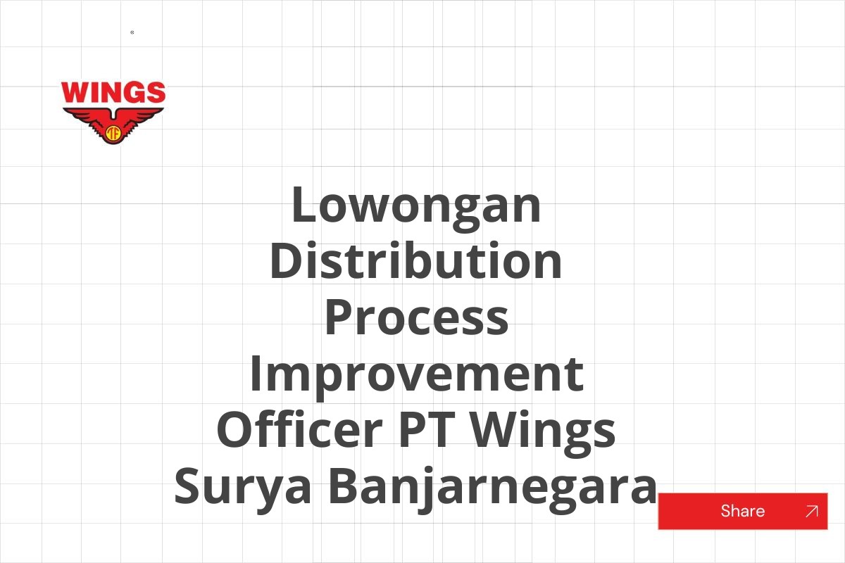 Lowongan Distribution Process Improvement Officer PT Wings Surya Banjarnegara