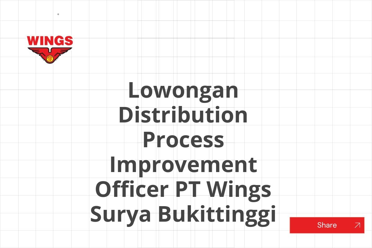 Lowongan Distribution Process Improvement Officer PT Wings Surya Bukittinggi