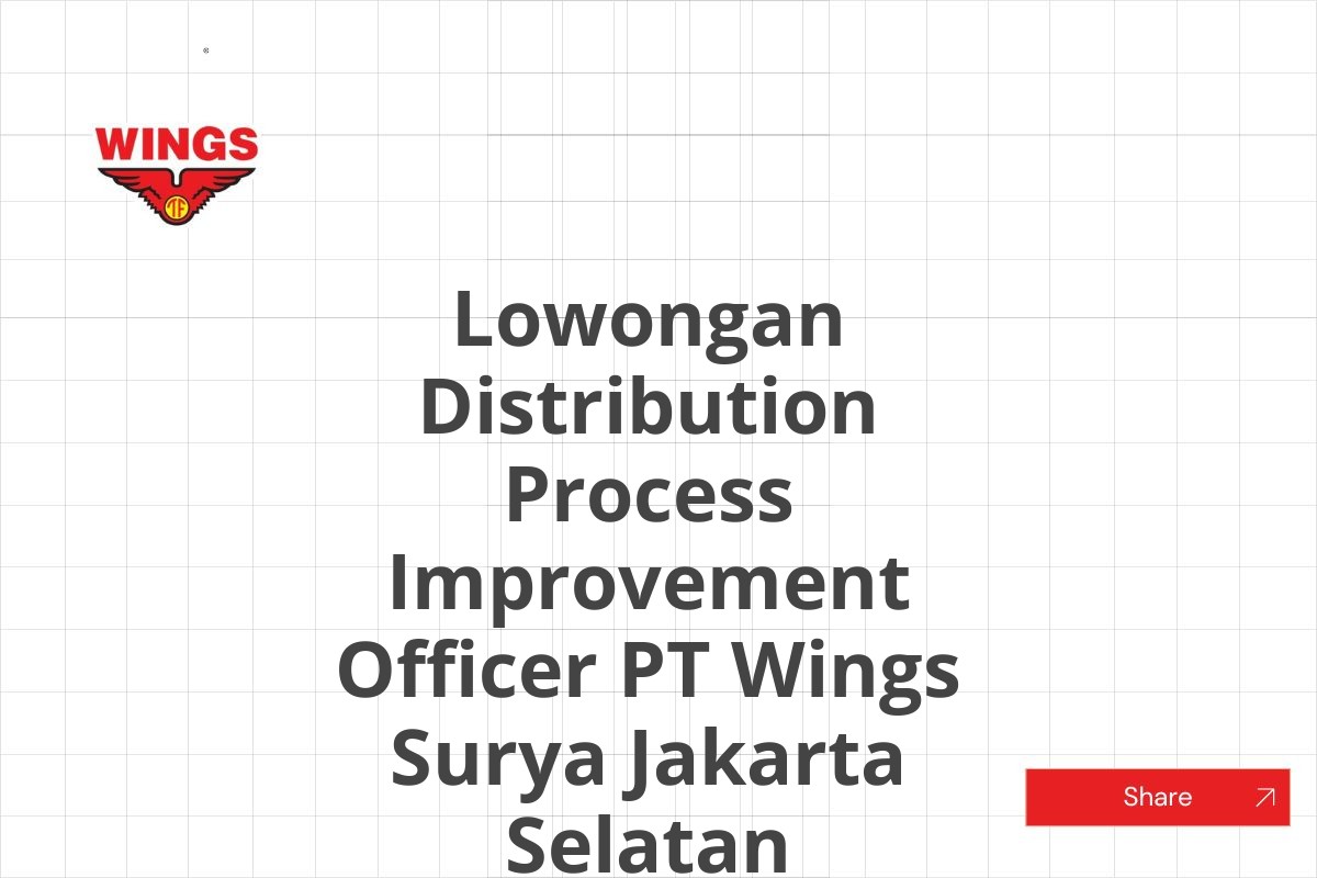 Lowongan Distribution Process Improvement Officer PT Wings Surya Jakarta Selatan