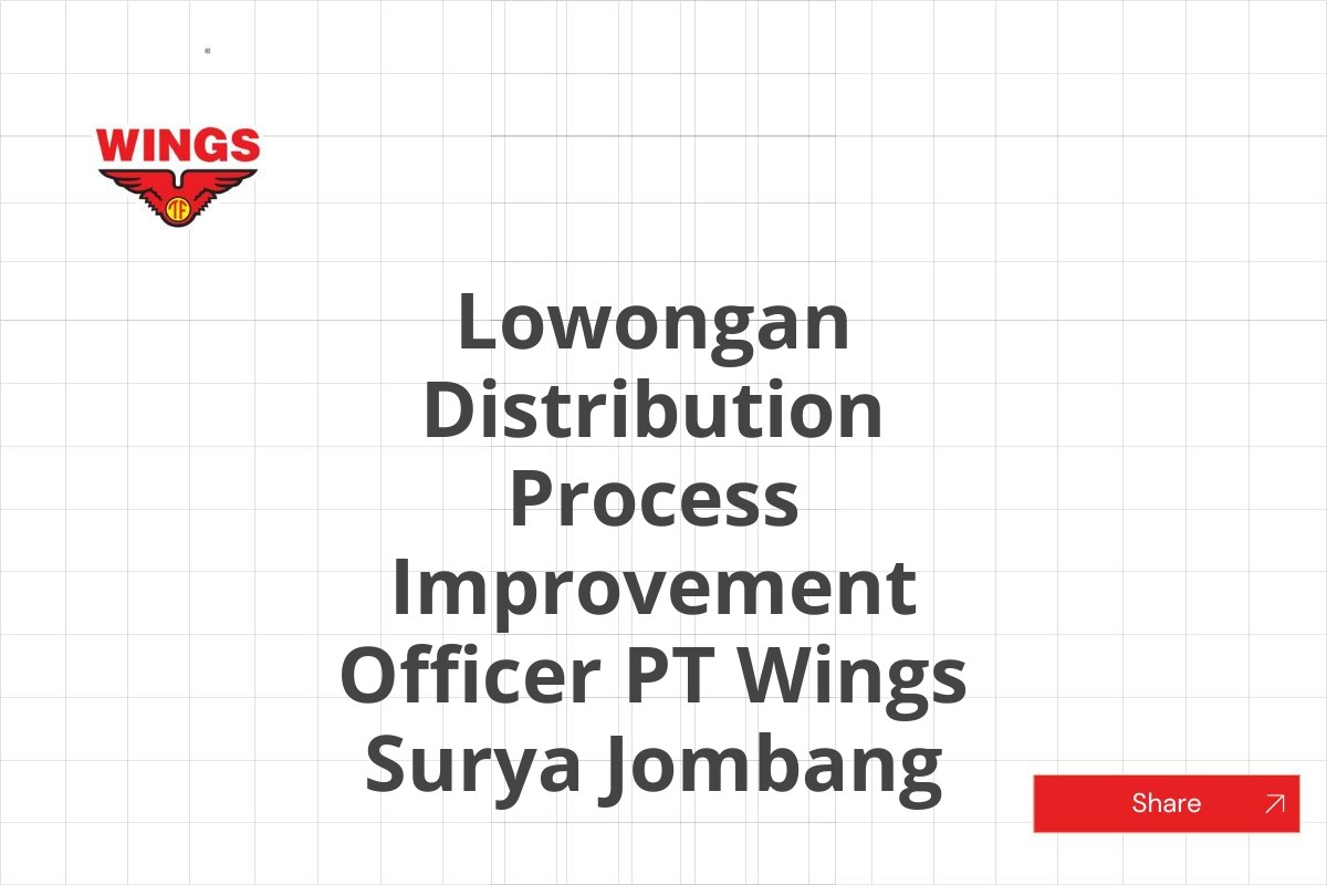 Lowongan Distribution Process Improvement Officer PT Wings Surya Jombang