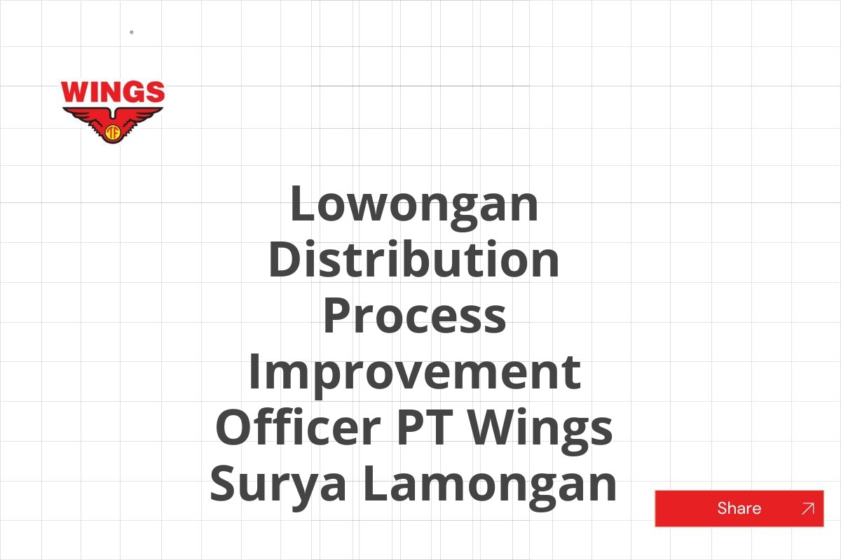 Lowongan Distribution Process Improvement Officer PT Wings Surya Lamongan