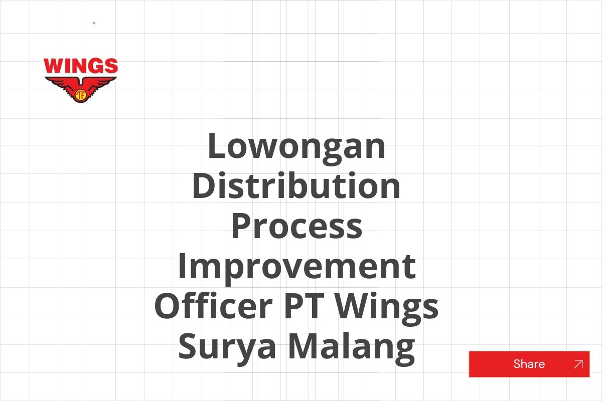 Lowongan Distribution Process Improvement Officer PT Wings Surya Malang