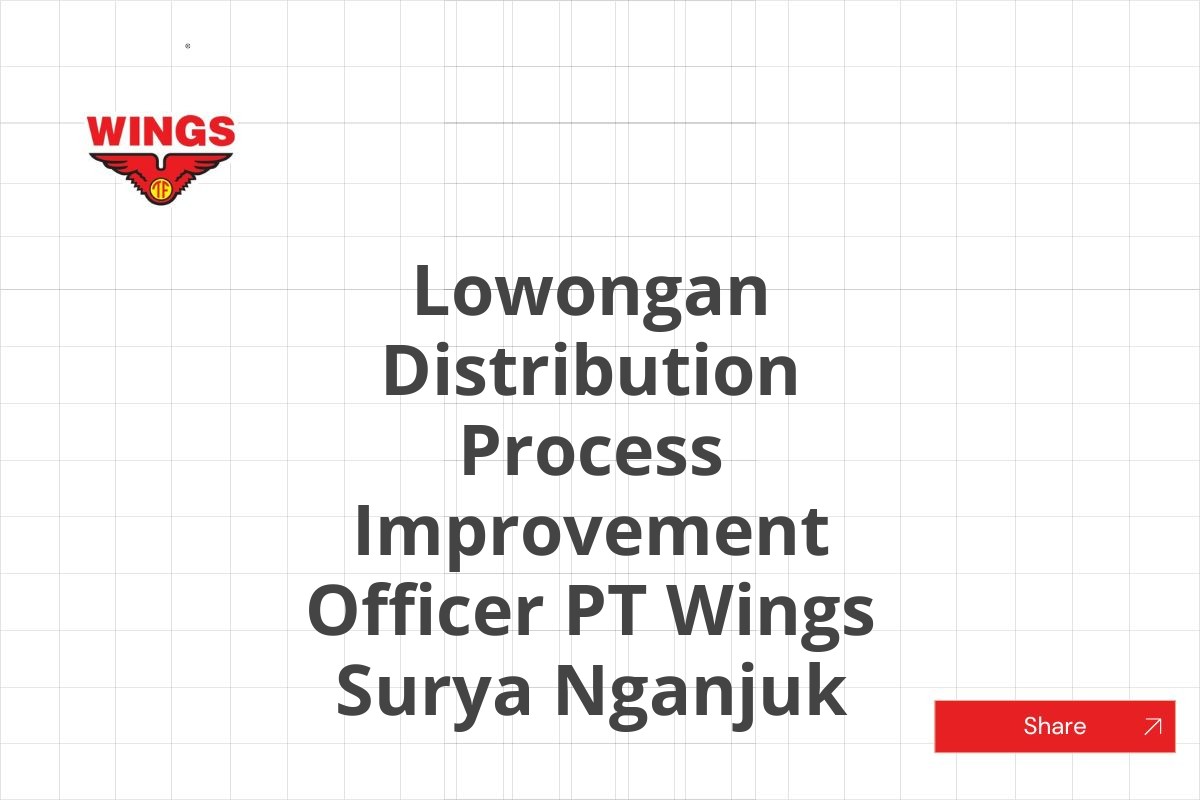 Lowongan Distribution Process Improvement Officer PT Wings Surya Nganjuk