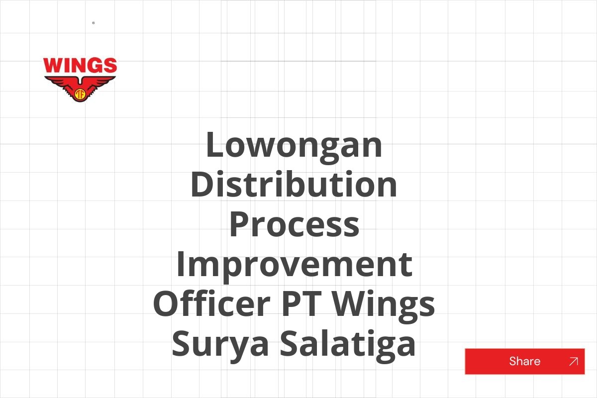 Lowongan Distribution Process Improvement Officer PT Wings Surya Salatiga