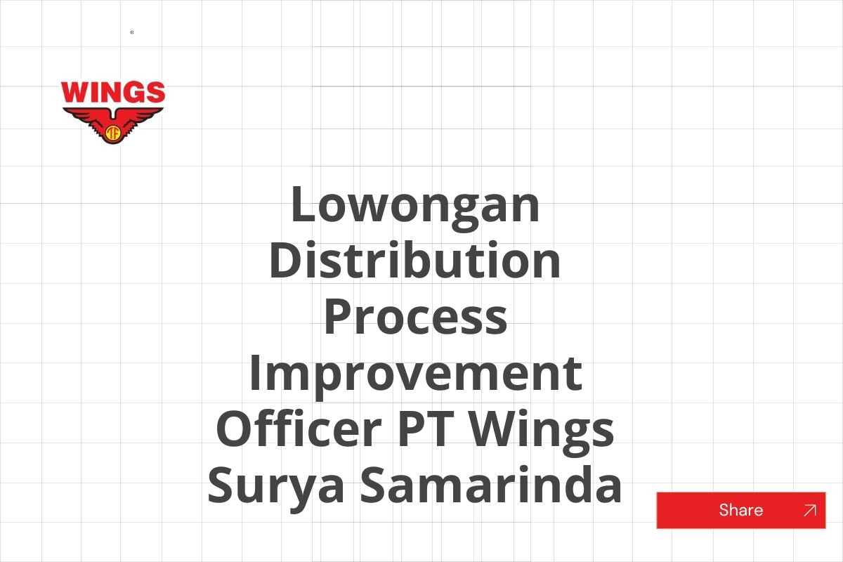 Lowongan Distribution Process Improvement Officer PT Wings Surya Samarinda