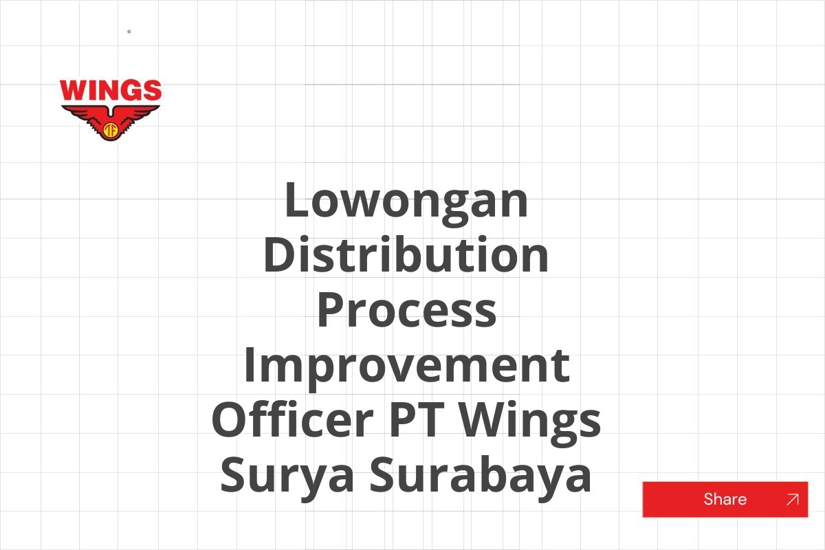 Lowongan Distribution Process Improvement Officer PT Wings Surya Surabaya