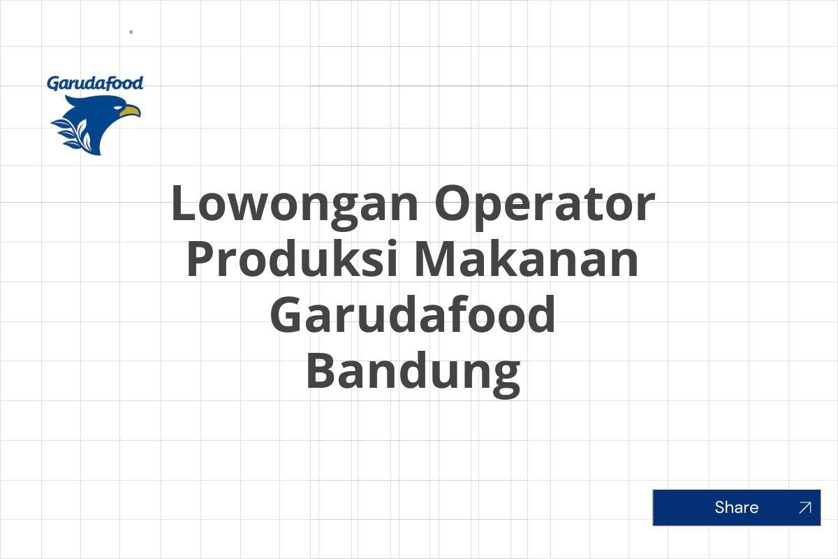 Lowongan Operator Produksi Makanan Garudafood Bandung