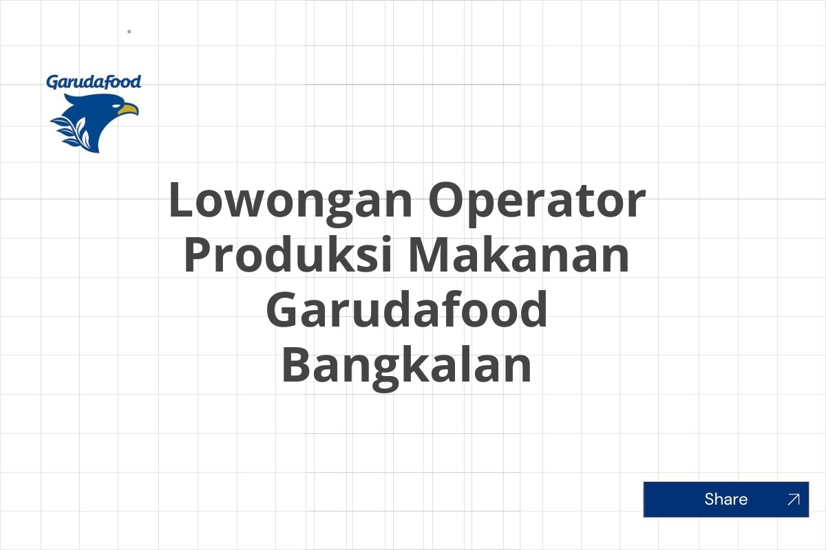 Lowongan Operator Produksi Makanan Garudafood Bangkalan