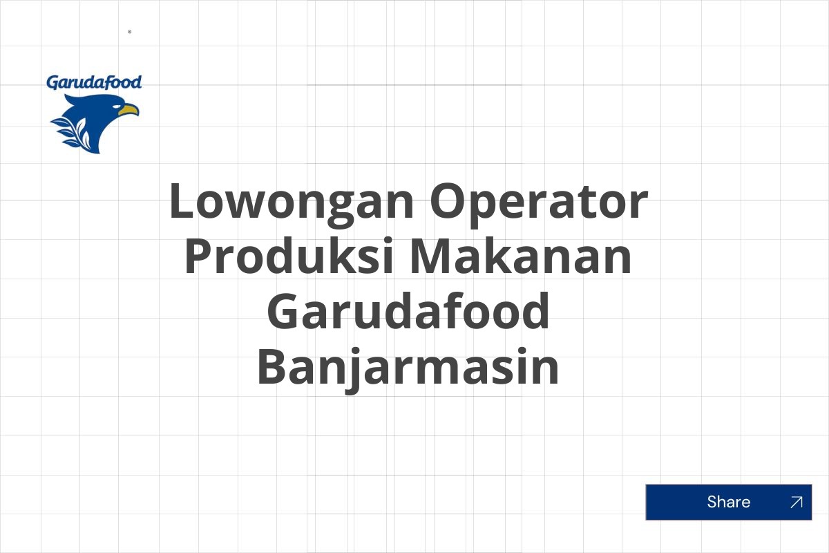 Lowongan Operator Produksi Makanan Garudafood Banjarmasin