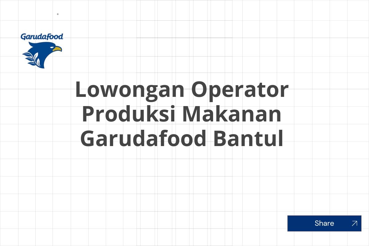 Lowongan Operator Produksi Makanan Garudafood Bantul