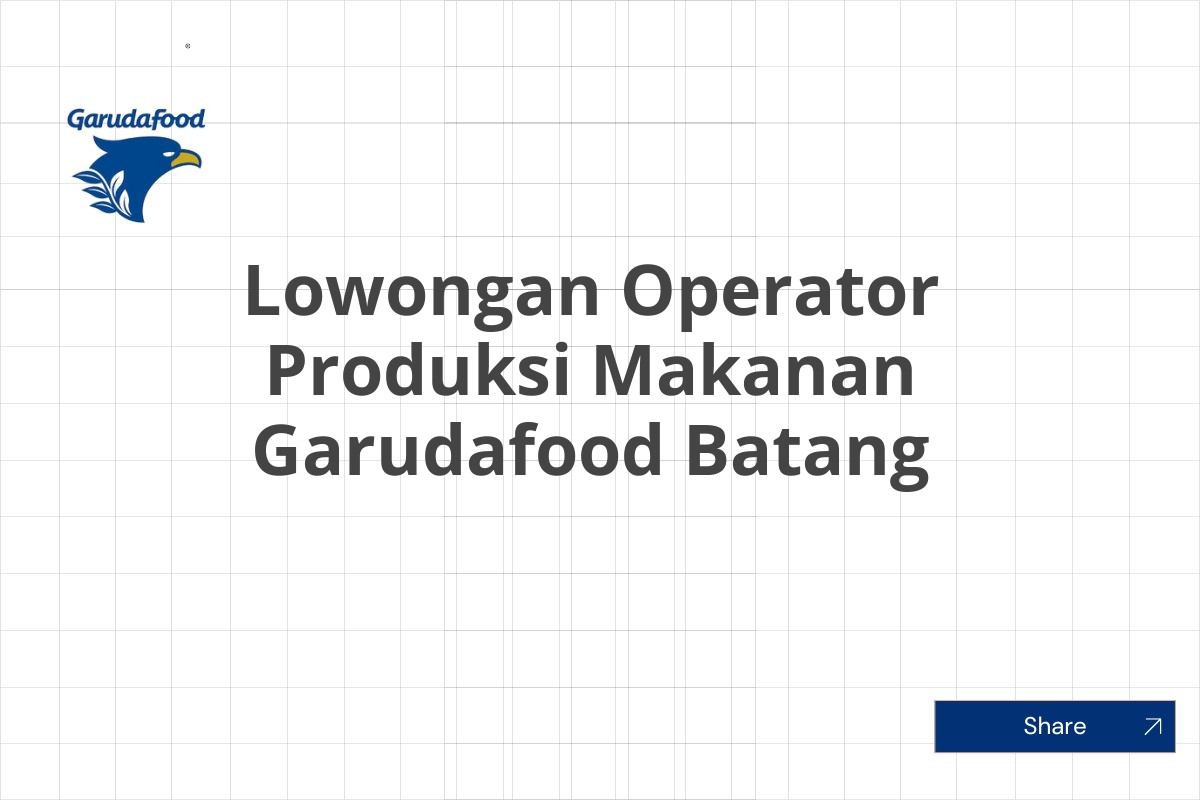 Lowongan Operator Produksi Makanan Garudafood Batang