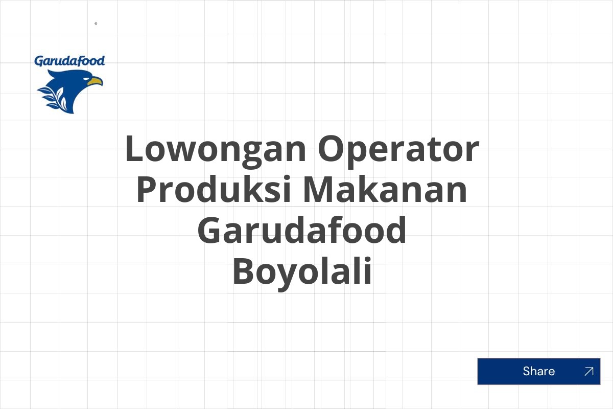 Lowongan Operator Produksi Makanan Garudafood Boyolali