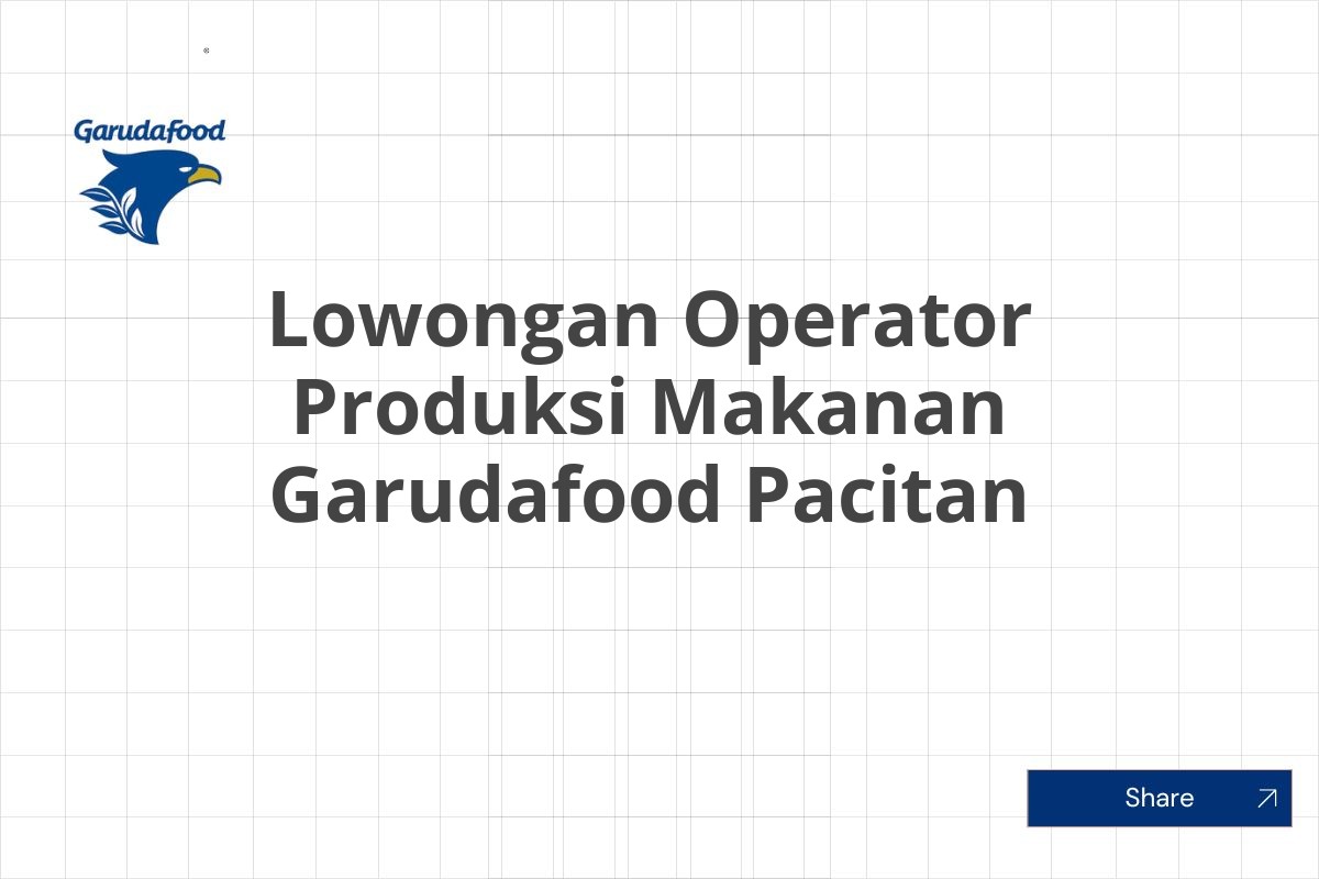 Lowongan Operator Produksi Makanan Garudafood Pacitan