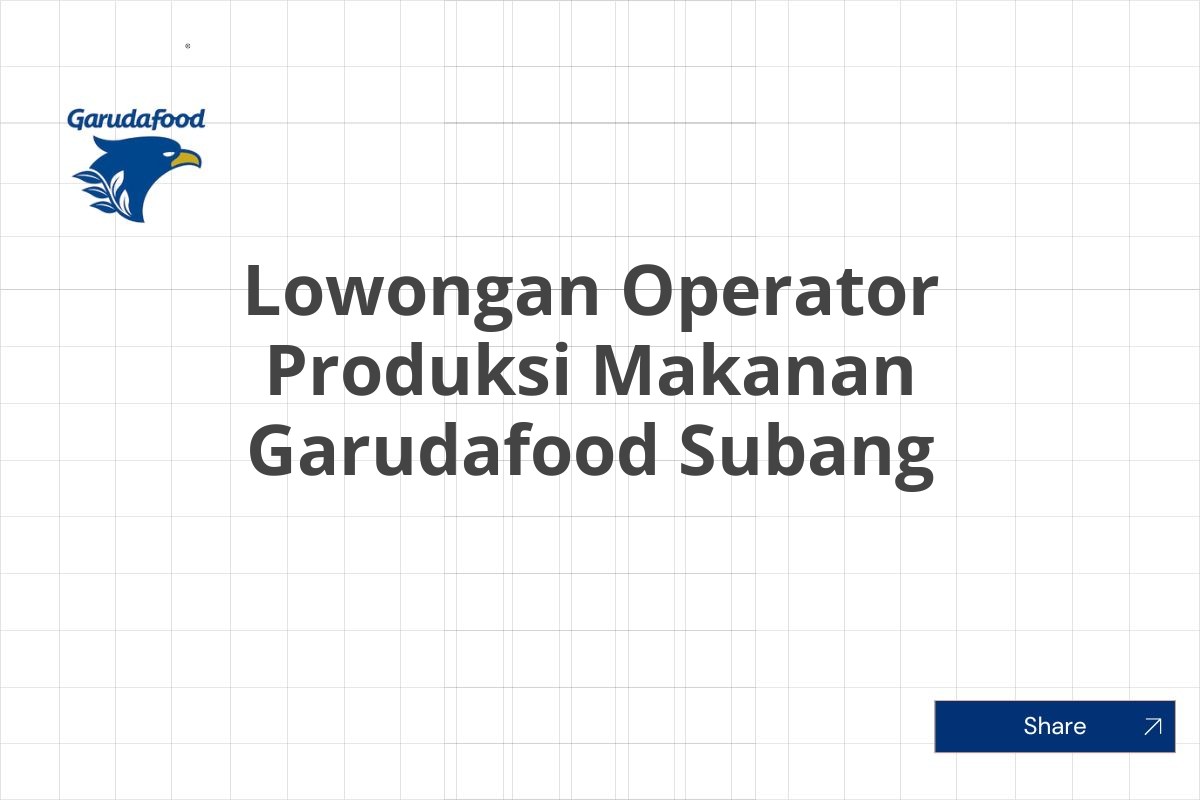 Lowongan Operator Produksi Makanan Garudafood Subang