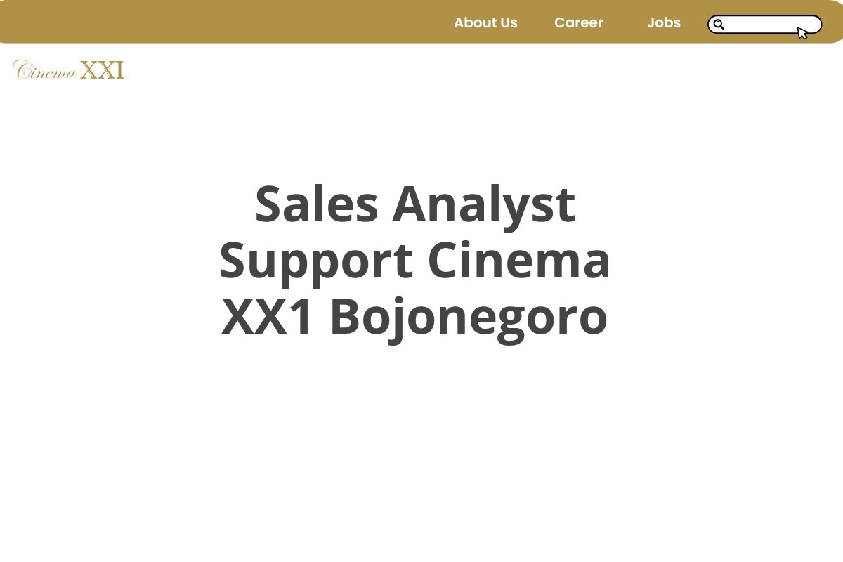 Sales Analyst Support Cinema XX1 Bojonegoro