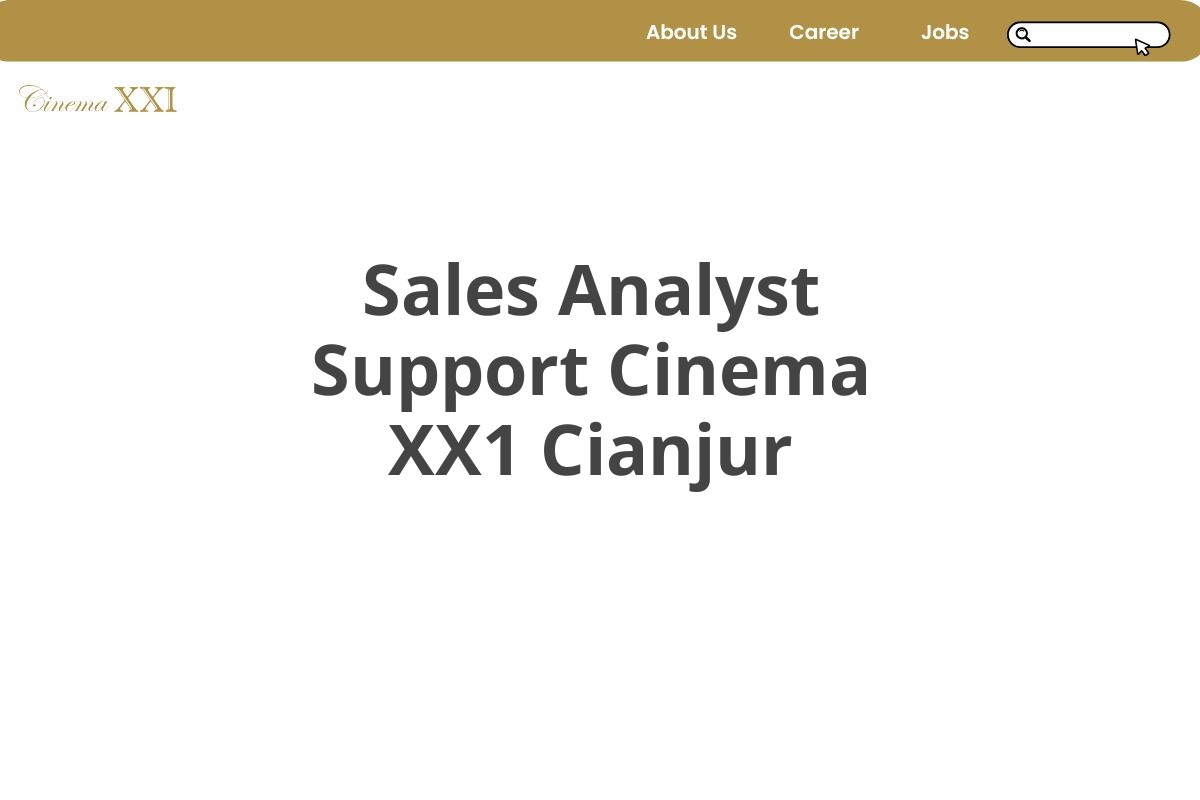 Sales Analyst Support Cinema XX1 Cianjur