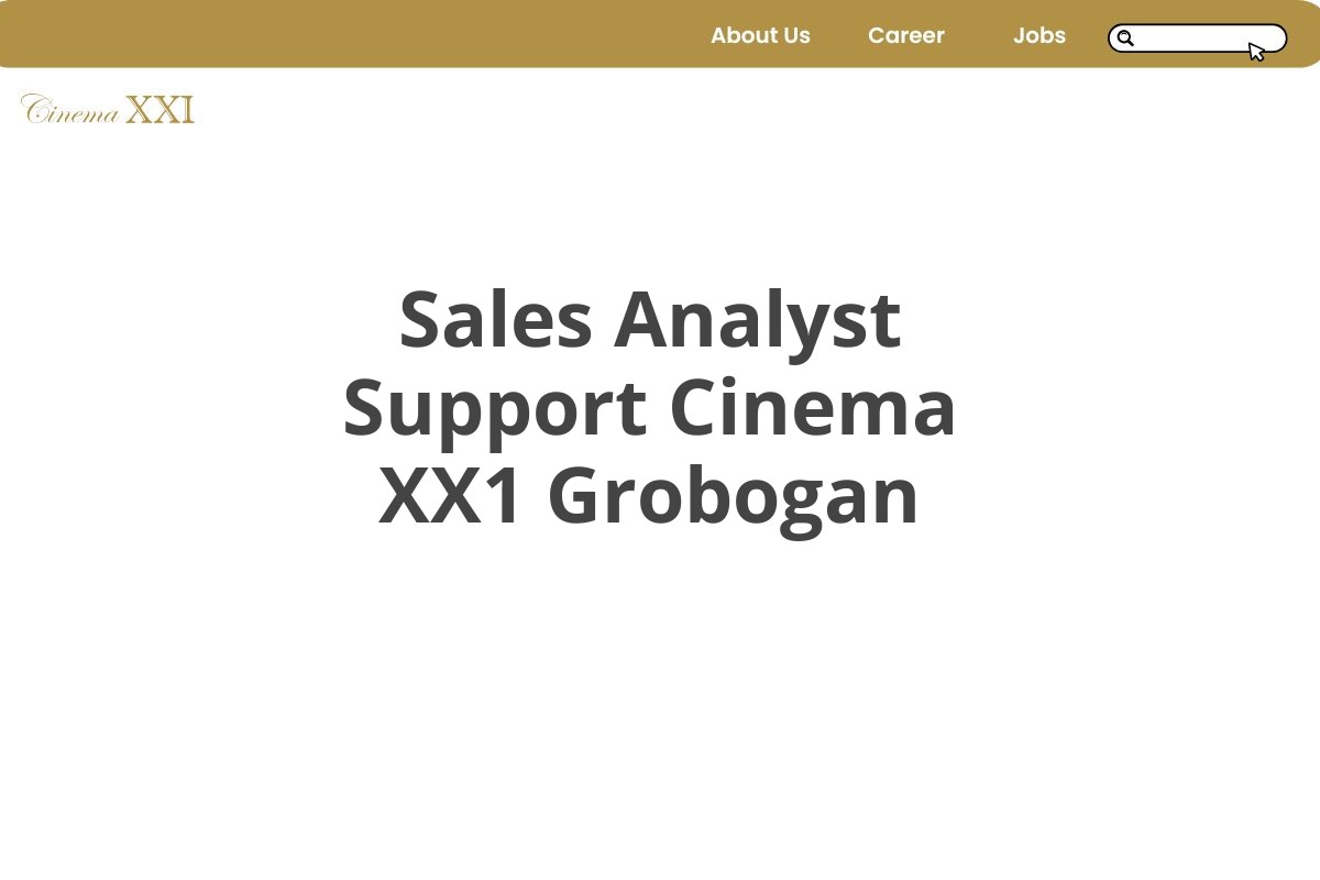 Sales Analyst Support Cinema XX1 Grobogan