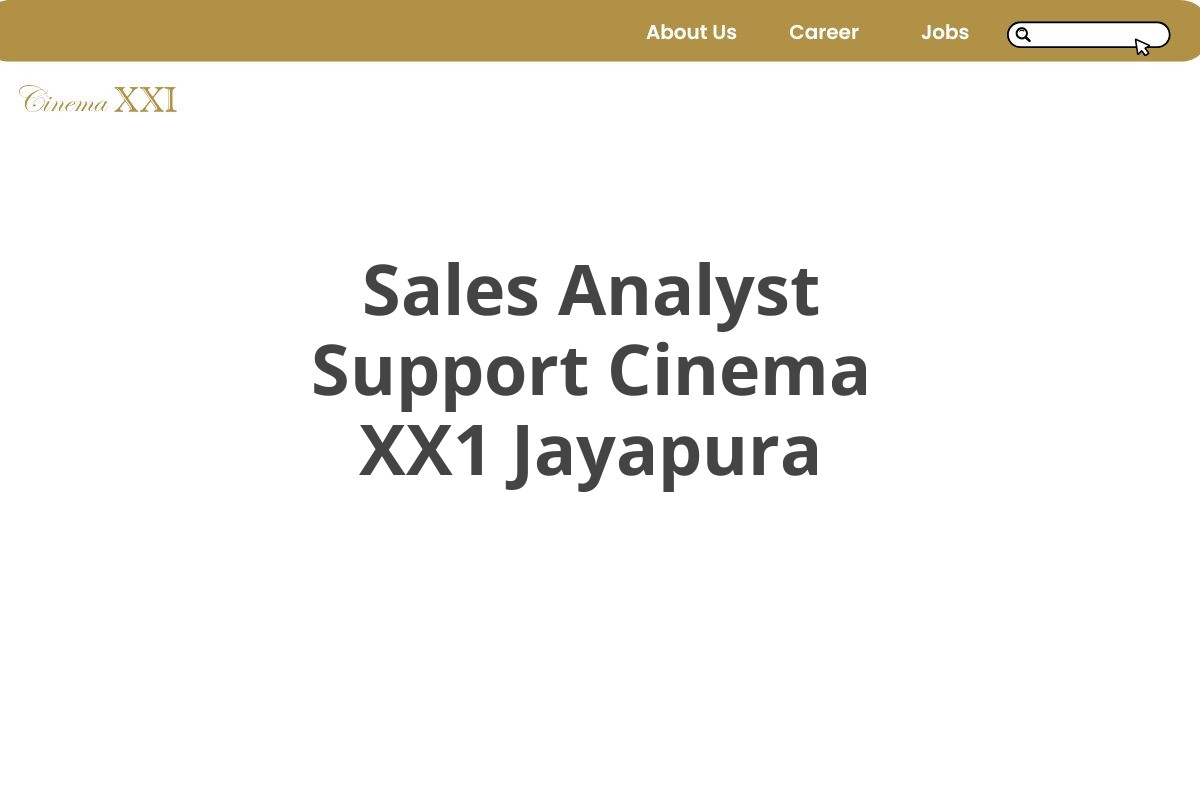 Sales Analyst Support Cinema XX1 Jayapura