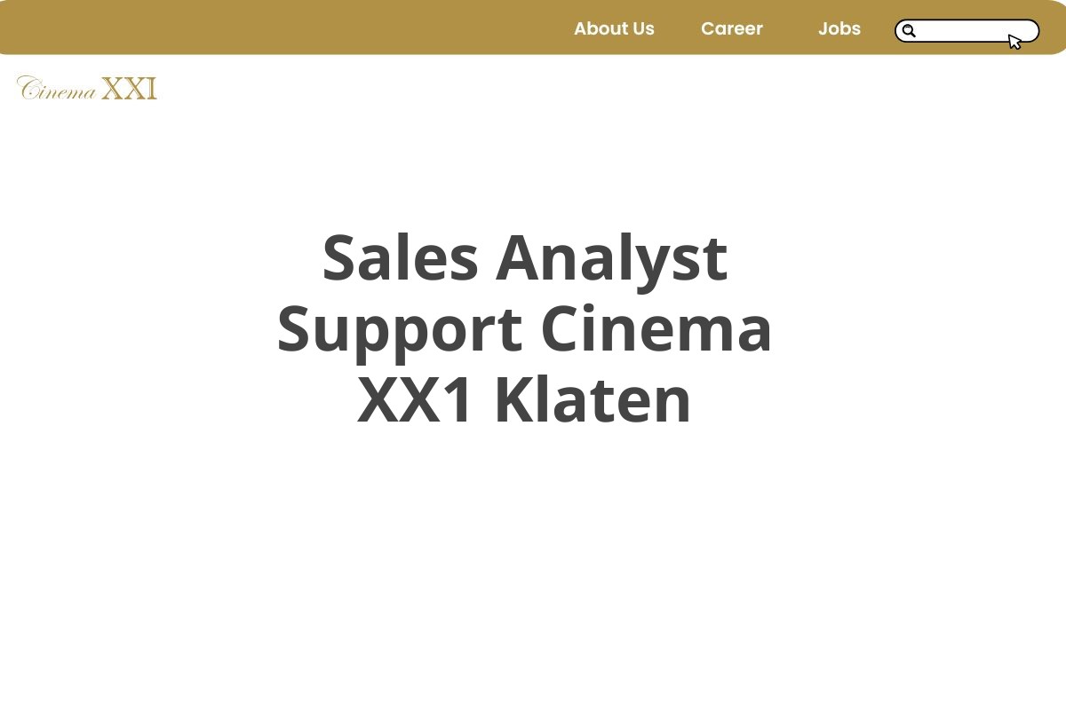 Sales Analyst Support Cinema XX1 Klaten