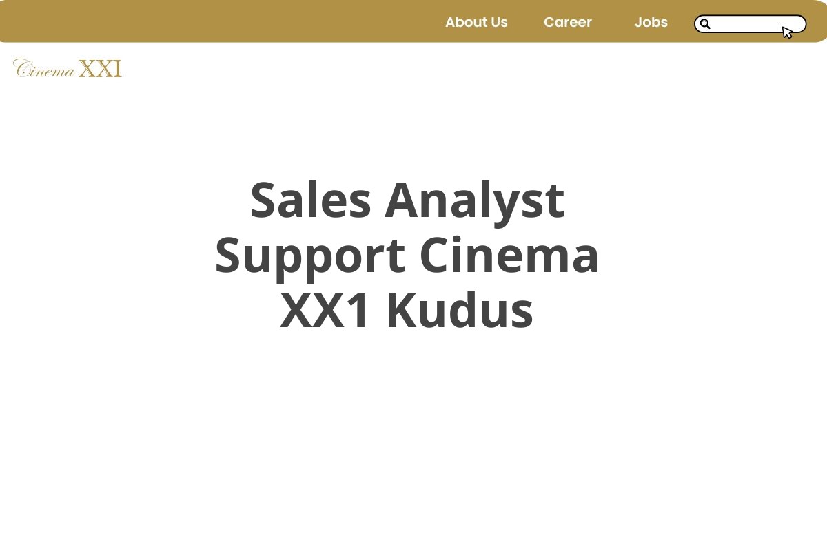 Sales Analyst Support Cinema XX1 Kudus