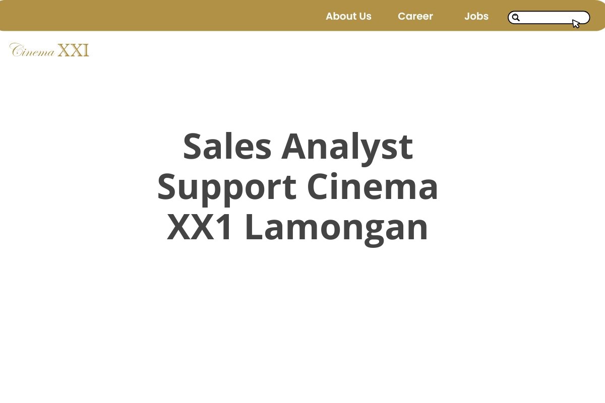 Sales Analyst Support Cinema XX1 Lamongan