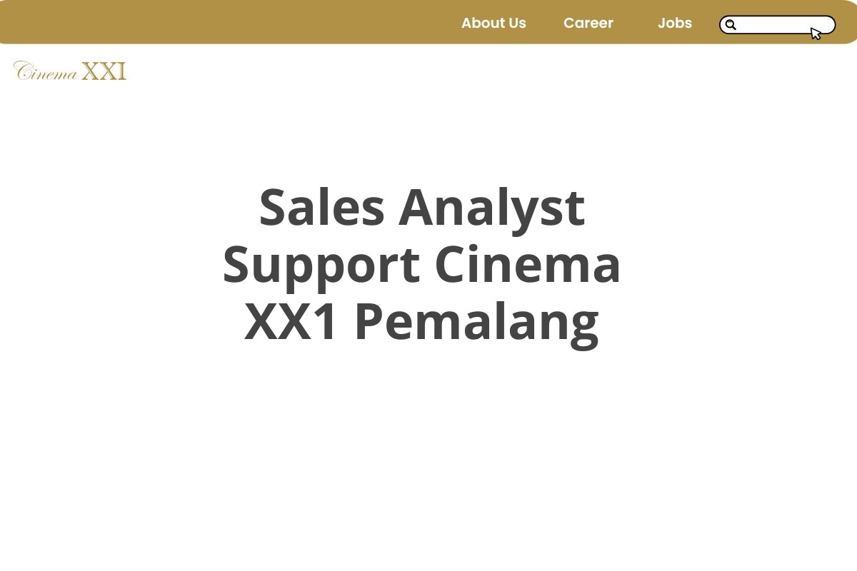 Sales Analyst Support Cinema XX1 Pemalang